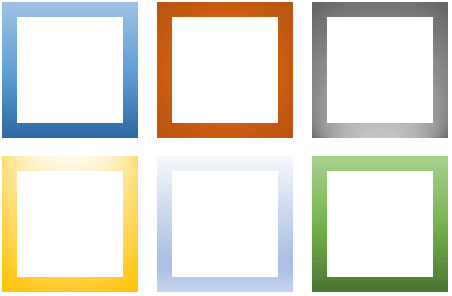 Outlines applied with preset gradients