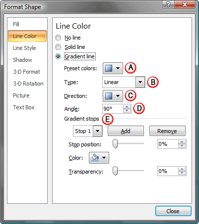 Format Shape dialog box