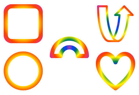 Shapes with path gradient outlines