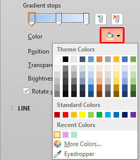Color drop-down gallery Color drop-down gallery