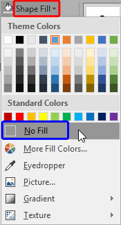 Shape Fill drop-down gallery