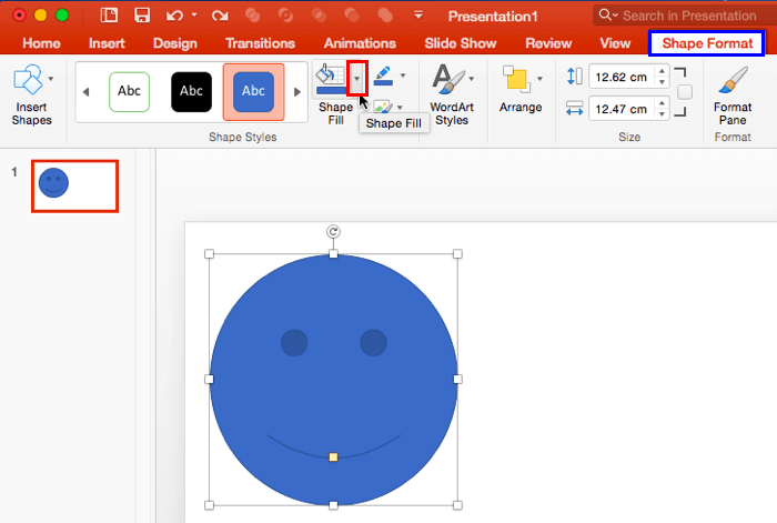 Shape Format tab Shape Format tab