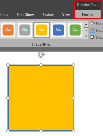 Drawing Tools Format tab of the Ribbon Drawing Tools Format tab of the Ribbon