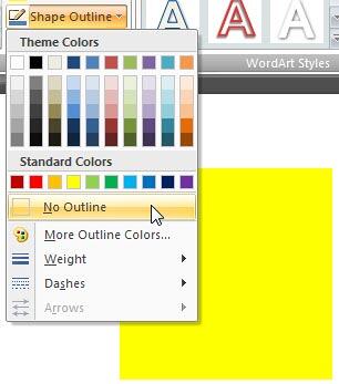 No Outline option within Shape Outline galley No Outline option within Shape Outline galley