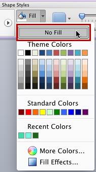 No Fill option within the Fill galley No Fill option within the Fill galley