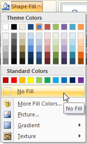 No Fill option to be selected