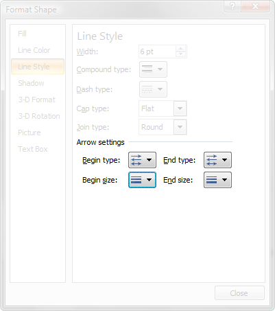 Format Shape dialog box