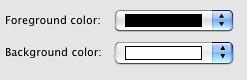 Foreground and Background color buttons Foreground and Background color buttons