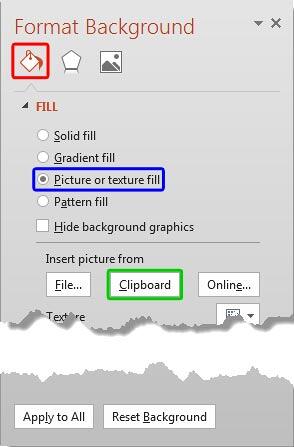 Format Background Task Pane