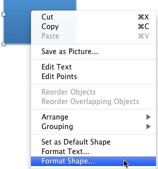 Format Shape option selected Format Shape option selected