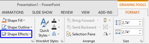 Shape Effects button