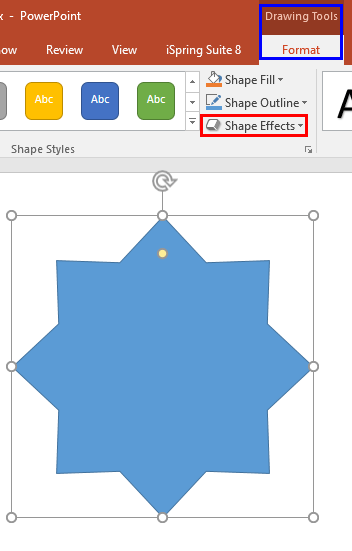 Drawing Tools Format tab of the Ribbon
