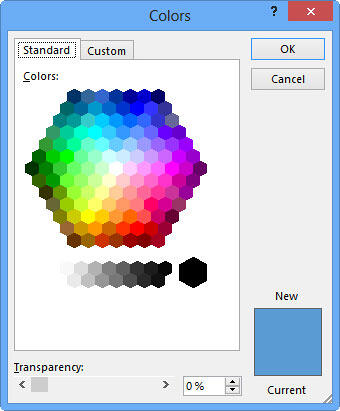 Standard tab within the Colors dialog box