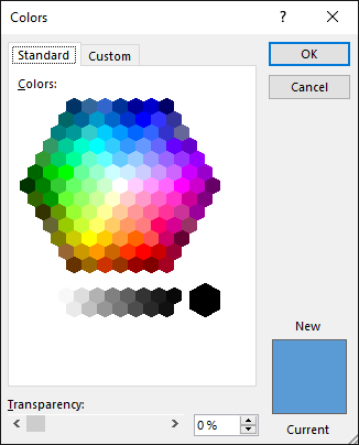 Standard tab within the Colors dialog box