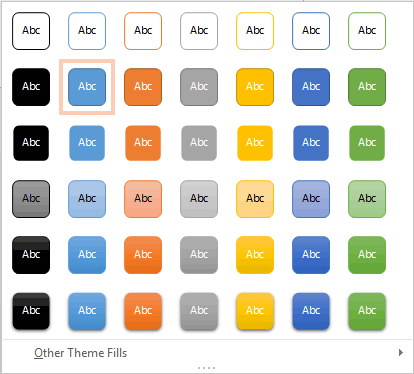 Shape Styles drop-down gallery