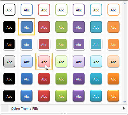 Shape Styles drop-down gallery Shape Styles drop-down gallery