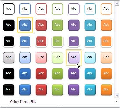 Shape Styles drop-down gallery Shape Styles drop-down gallery