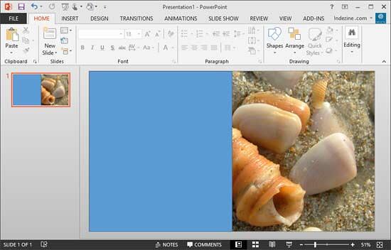PowerPoint presentation with a picture background