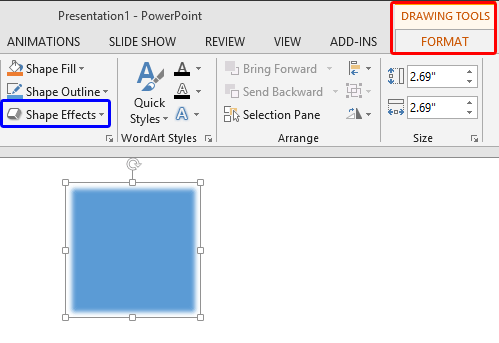 Drawing Tools Format tab of the Ribbon Drawing Tools Format tab of the Ribbon