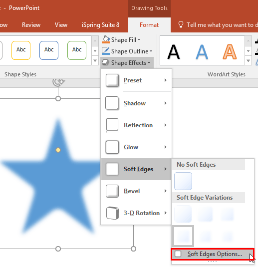 Soft Edges Options within the Soft Edges sub gallery