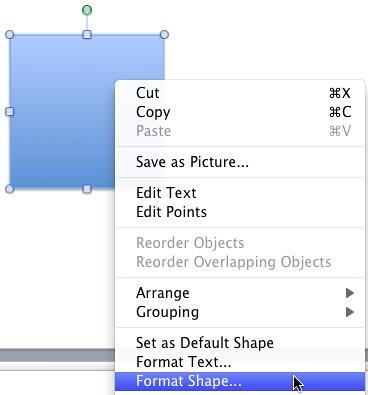 Format Shape option selected