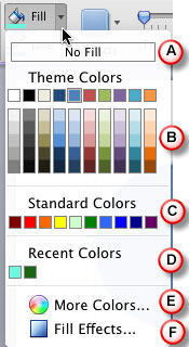 Fill drop-down gallery