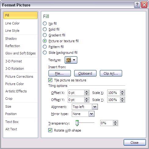Format Picture dialog box
