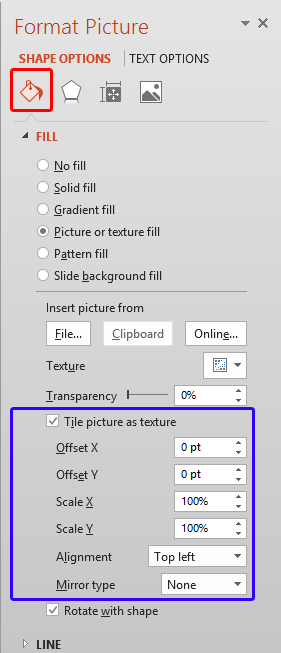 Format Picture Task Pane