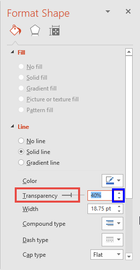 Set transparency for solid line Set transparency for solid line