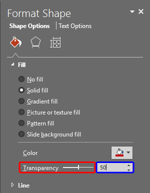 Set Transparency for solid fill