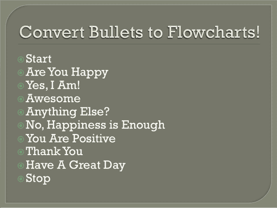 Bulleted list with 10 steps