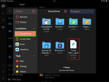 Working with iCloud in PowerPoint for iPad