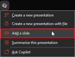 Add a slide Add a slide