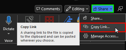 Copy the file link Copy the file link