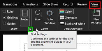 Snap to Grid Settings in PowerPoint 365 for Windows