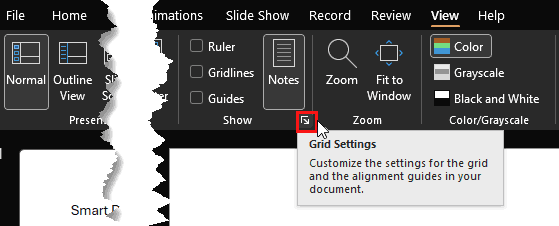 Dialog launcher for Grid Settings Dialog launcher for Grid Settings