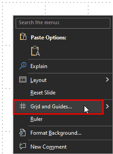 Grid and Guides option