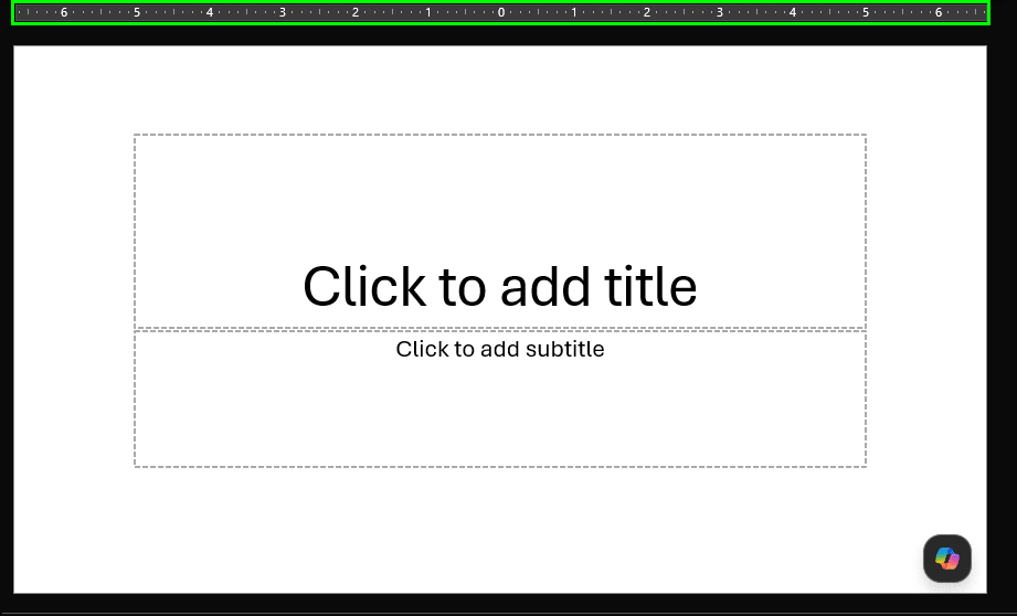 Horizontal Ruler visible Horizontal Ruler visible