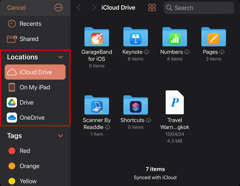 List of Place locations in PowerPoint for iPad