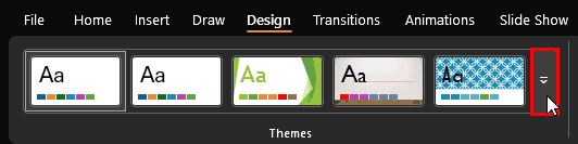 More button in Themes gallery