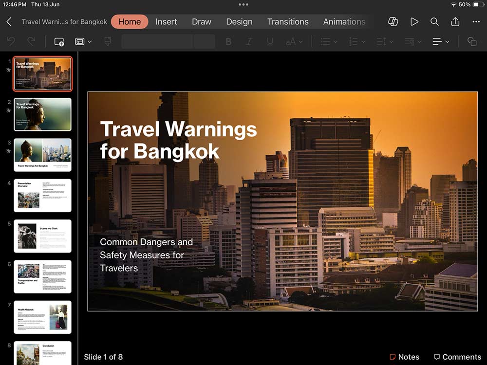 PowerPoint file opened from iCloud PowerPoint file opened from iCloud