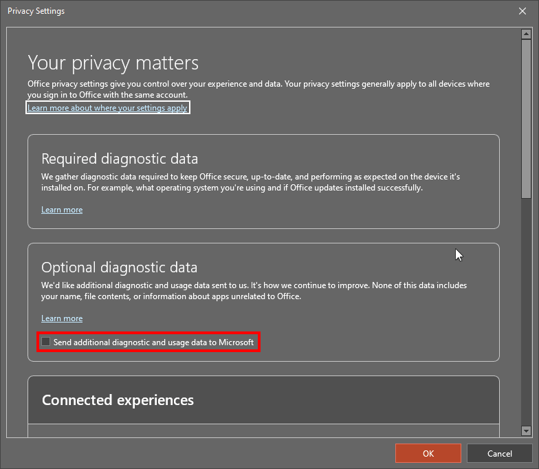 Manage your privacy settings in PowerPoint Manage your privacy settings in PowerPoint