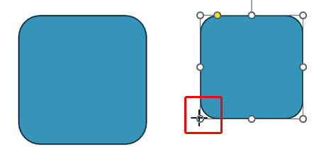 Select the bottom left white handle Select the bottom left white handle