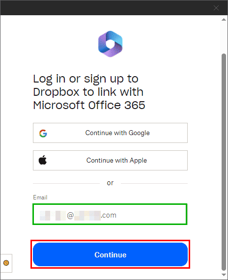 Sign in to your Dropbox account