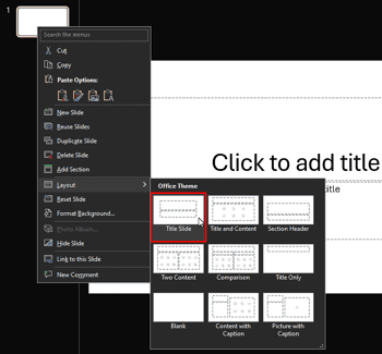 Change Slide Layout in PowerPoint 365 for Windows