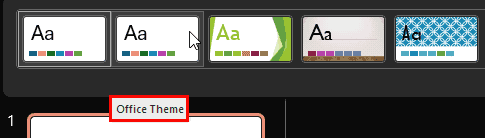 Tooltip of the Theme name