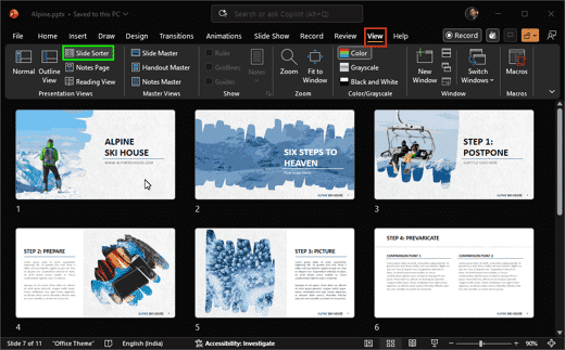 Hide and Unhide Slides in PowerPoint 365 for Windows