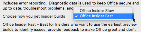 Change levels in Office Insider Change levels in Office Insider
