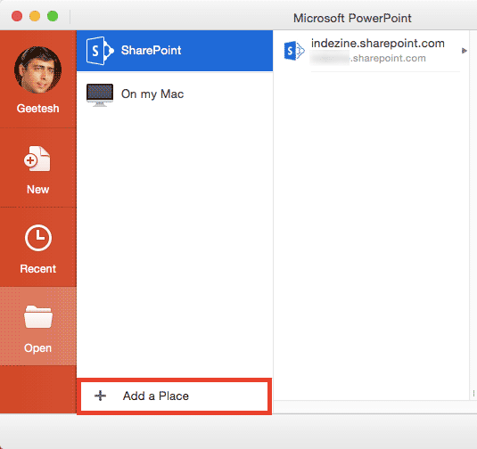 Add a Place option in the Open dialog box