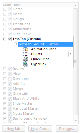 More command added within custom group More command added within custom group